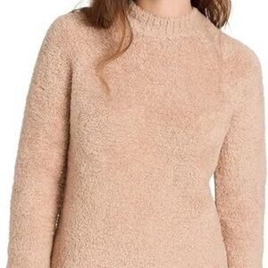 Vince Teddy Raglan Sleeve Sweater Cozy Sherpa Pullover Chestnut Merino Wool XS